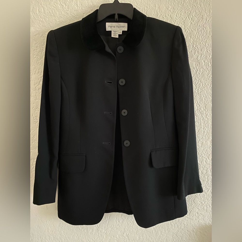 Rena Rowan black suede collar blazer